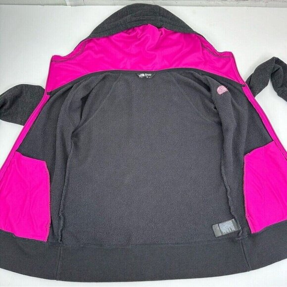 The North Face Women’s Dark Gray Full Zip Hooded French Terry Track Jacket M/C37 - Picture 5 of 14